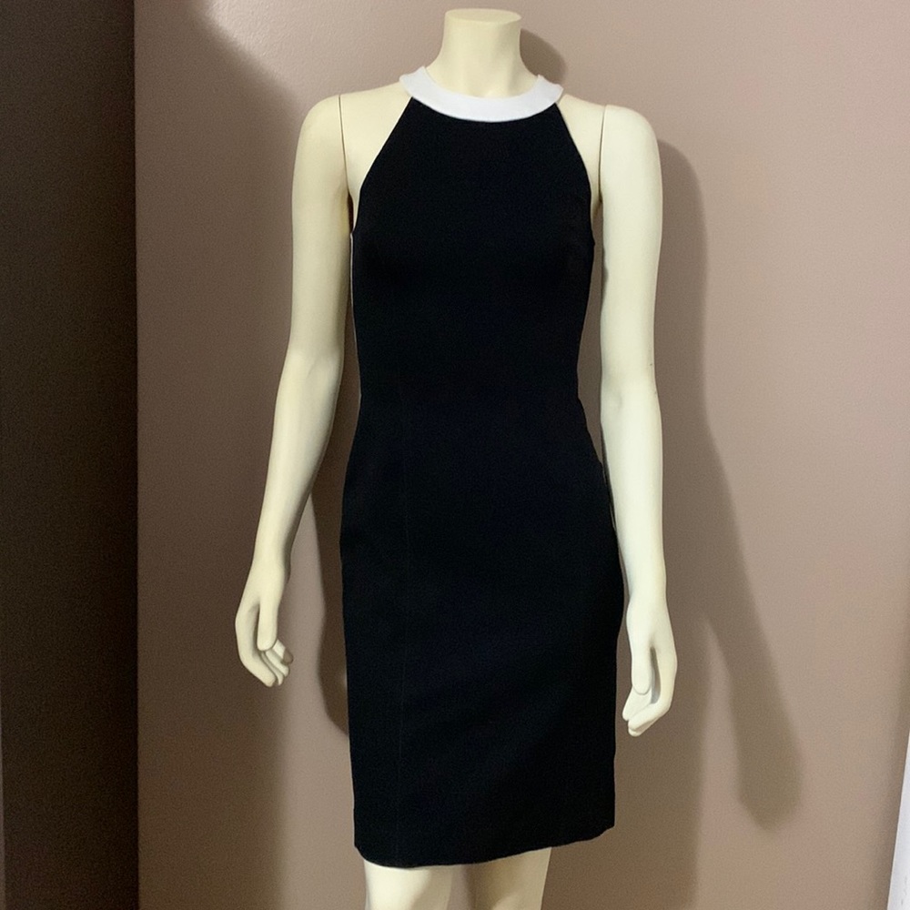 Banana Republic Black White Fitted Sleeveless Dress 0 NWT
